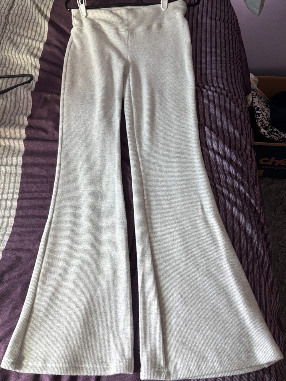 shosho Light Gray Wide-Leg Knit Pants